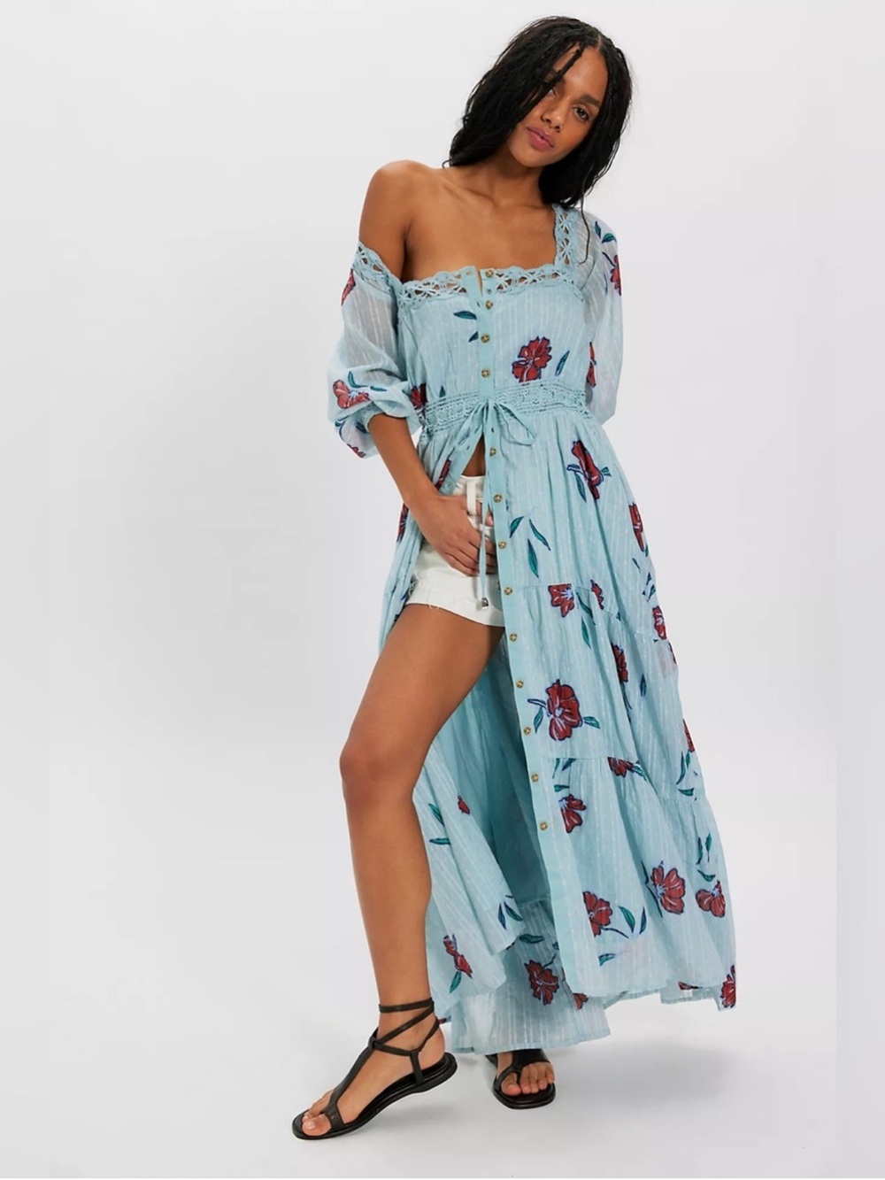 *NWT* Free People Morning Meadows Long-Sleeve Maxi Dress